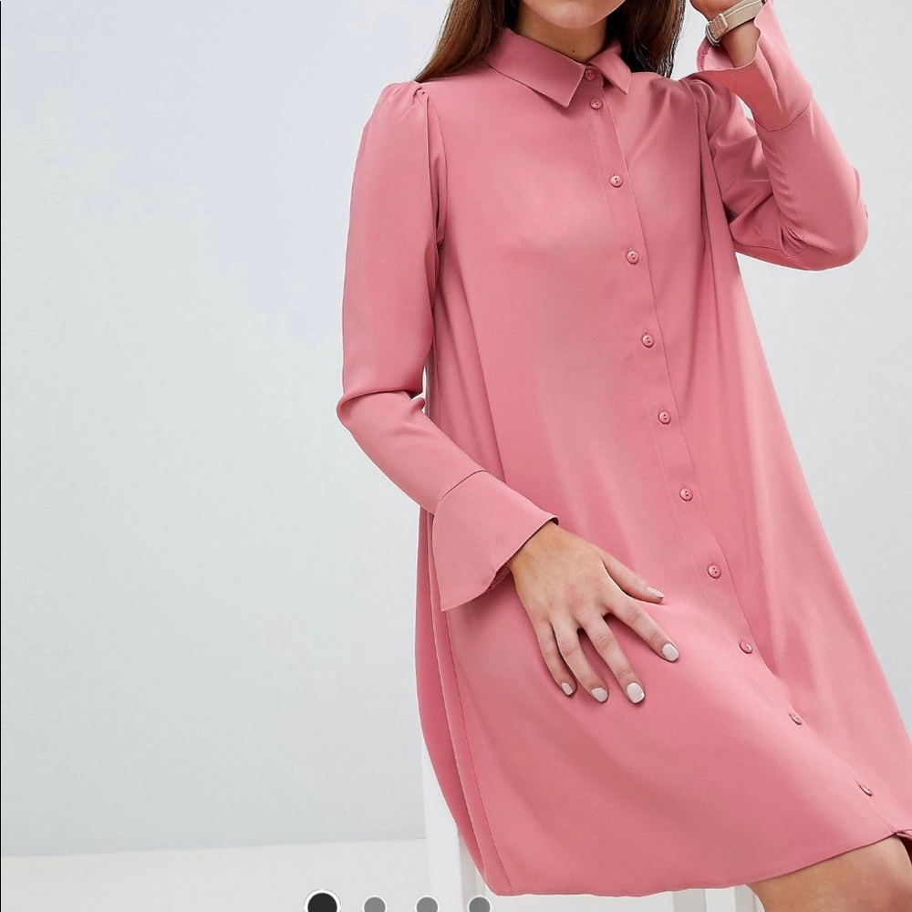 ASOS Long Sleeve Mini Shirt Dress